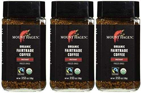 Mount Hagen Organic café liofiliza Café Instantáneo (Pack of 3 x 353 oz) (Pack of 3)